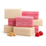 Australian Botanical Soap, Classic Goat Milk and Goat\'s Milk with Raspberry, 6.6 OZ, Triple Milled Bars made with Enriched with Organic Shea Butter, Pack of 8