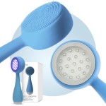 PMD Beauty Facial Cleansing Brush - Smart Silicone Brush with Blue Light Treatment - SonicGlow Vibration - Waterproof Device for Acne