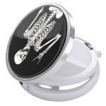 Nipichsha Pill Box, Small Pill Case for Purse & Pocket, Cute Travel Medicine Organizer, Portable Medicine Container Holder to Hold Vitamins, Medication, Fish Oil & Supplement, Human Skeleton