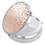 Nipichsha Pill Box, Small Pill Case for Purse & Pocket, Cute Travel Medicine Organizer, Portable Medicine Container Holder to Hold Vitamins, Medication, Fish Oil & Supplement, Rose Gold Leopard Print