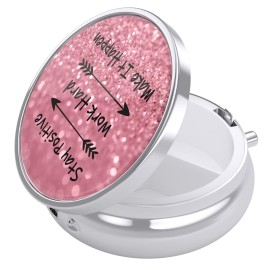Nipichsha Pill Box, Small Pill Case for Purse & Pocket, Cute Travel Medicine Organizer, Portable Medicine Container Holder to Hold Vitamins, Medication, Fish Oil & Supplement, Work Hard