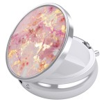 Nipichsha Pill Box, Small Pill Case for Purse & Pocket, Cute Travel Medicine Organizer, Portable Medicine Container Holder to Hold Vitamins, Medication, Fish Oil & Supplement, Gold Pink Marble