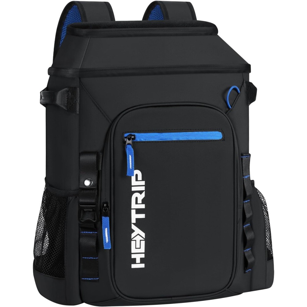 Heytrip Cooler Backpack 36 Cans Insulated Cooler Bag, Keep Freeze for 20 Hours, Waterproof & Leak-Proof Cooler with Multi-Compartments(Black)