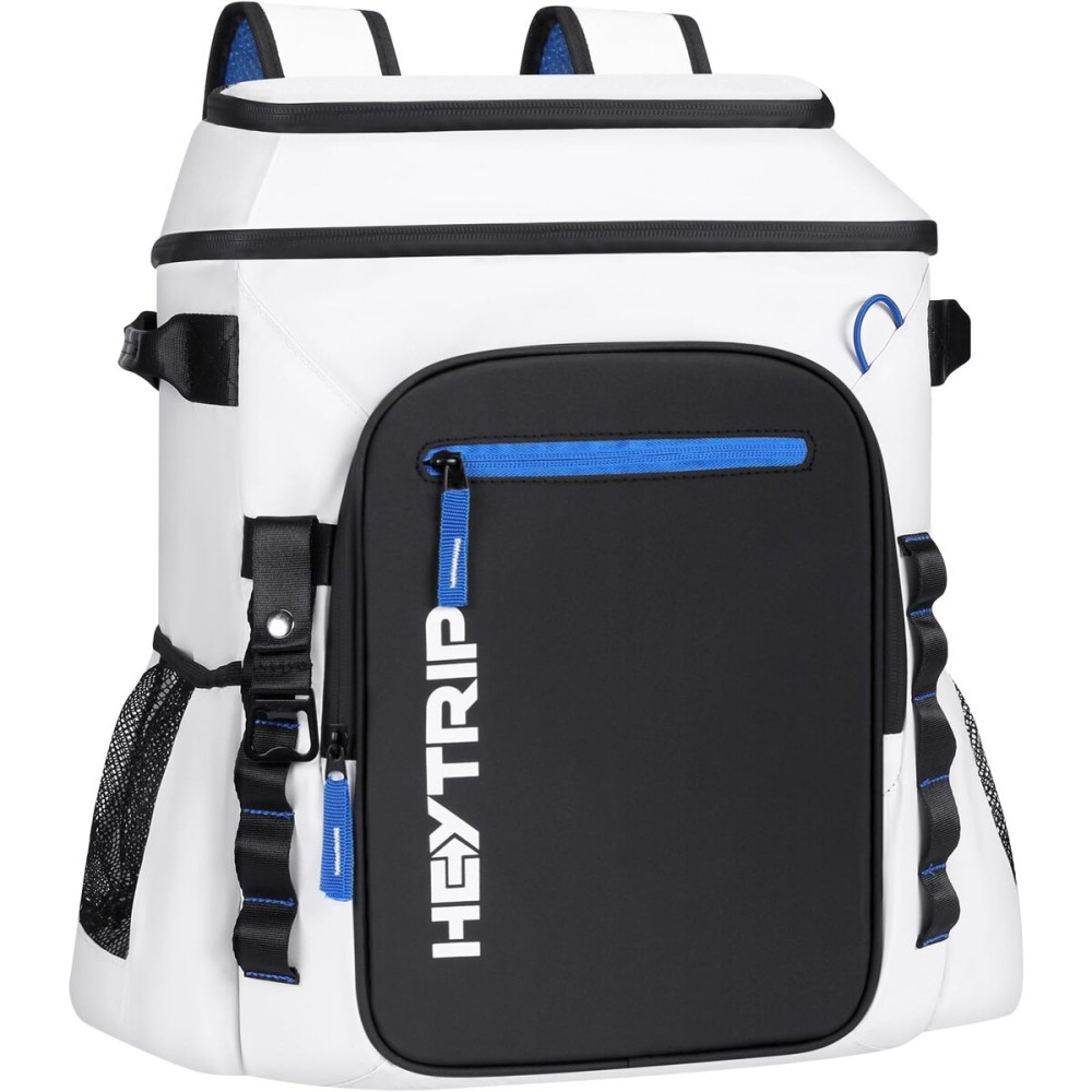 Heytrip Cooler Backpack 54 Cans Insulated Cooler Bag, Keep Freeze for 20 Hours, Waterproof & Leak-Proof Cooler with Multi-Compartments(White)