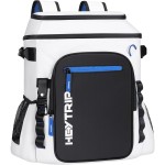Heytrip Cooler Backpack 54 Cans Insulated Cooler Bag, Keep Freeze for 20 Hours, Waterproof & Leak-Proof Cooler with Multi-Compartments(White)