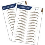 Bliss and Beyond USA 2 Sheets Long Lasting Natural Looking Eyebrow Tattoo Stickers for Alopecia, Chemo, Cancer Gift - Waterproof, Same Size (Natural Miami, Light Brown)