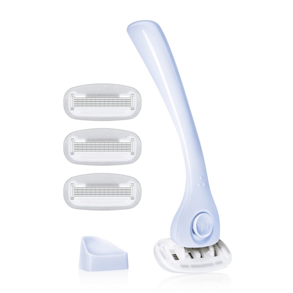 Billie Razors for Women Shave Kit - Womens Razor + 4 x 5-Blade Razor Refills + Magnetic Holder - Cool Blue