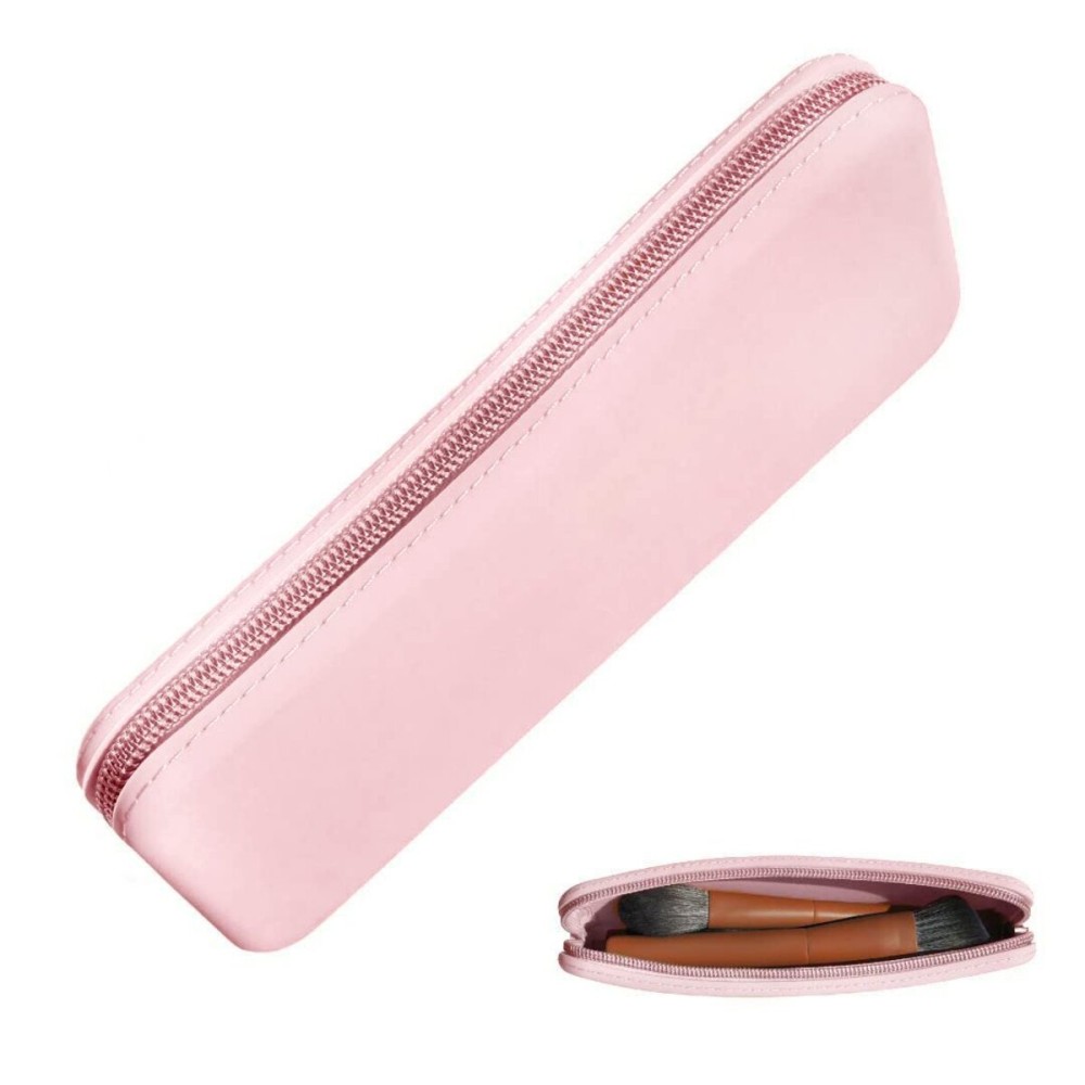 brush bubble silicone makeup brush holder travel case- A storage & makeup bag organizer for brush sets & makeup tools to protect make up accessories & bag, Pink (7.8 * 3.15 * 1)