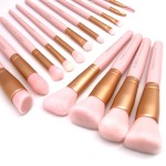 ZOREYA Makeup Brush Set - 15 Pcs Premium Synthetic Foundation Concealers Eye Shadows Make Up Brush,Eyeliner Brushes(Pink)