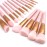ZOREYA Makeup Brush Set - 15 Pcs Premium Synthetic Foundation Concealers Eye Shadows Make Up Brush,Eyeliner Brushes(Pink)