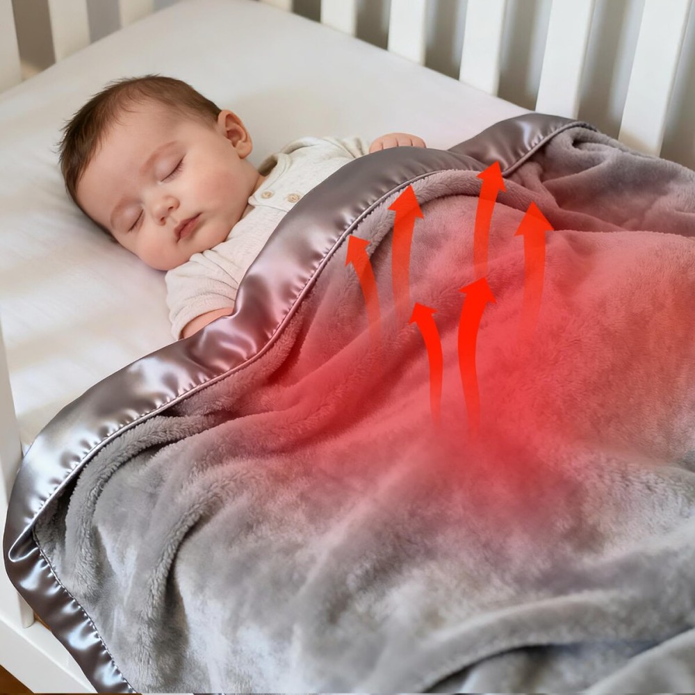 Pro Goleem Fleece Baby Blanket with 2 Inch Satin Trim Soft Plush Blanket for Boys and Girls for Babies Grey30\'\'x40\'\'