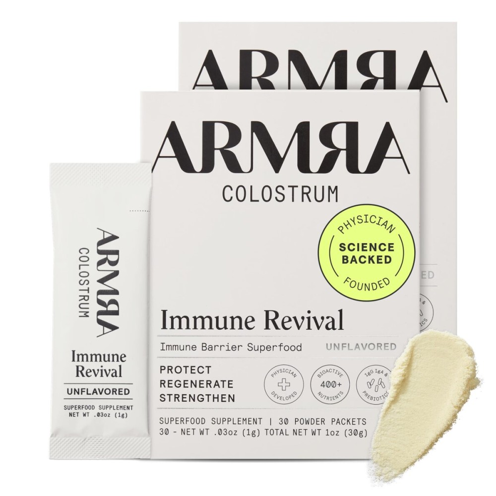 ARMRA Colostrum Powder | Unflavored | Gut Health & Bloating | Skin & Hair | Immunity | Keto, Gluten & Fat-Free | 60 Servings