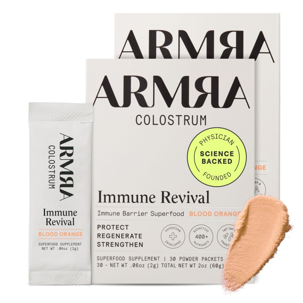 ARMRA Colostrum Powder | Blood Orange | Gut Health & Bloating | Skin & Hair | Immunity | Keto, Gluten & Fat-Free | 60 Servings