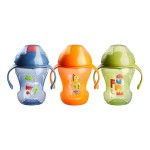Tommee Tippee Trainer Sippee Cup, 7m+, 8oz, Pack of 3 Non-Spill Trainer Cups for Toddlers, Blue, Orange and Green, with Bite-Resistant Spout and Easy-Hold Handles, Travel Friendly and BPA Free