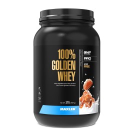 Maxler 100% Golden Whey Protein - 24g of Protein per Serving - Whey Protein Powder for Pre Post Workout - Fast-Absorbing Whey Concentrate, Isolate & Hydrolysate Blend - Salted Caramel 2 lb