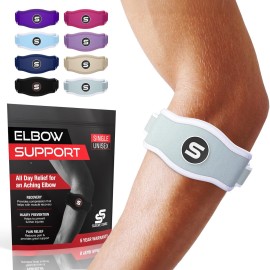 Sleeve Stars Tennis Elbow Brace for Women - Adjustable Tennis Elbow Strap, Golfers Elbow Brace for Men, Counterforce Brace for Tendonitis Relief, Fits 9-23 (Pair/Mint Green)
