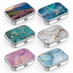 Pill Box 2 Compartment Small Pill Case,Portable for Pocket or Purse Pill Organizer Pill Container Holder to Hold Vitamins, Medication, Fish Oil and Supplements(6PCS)