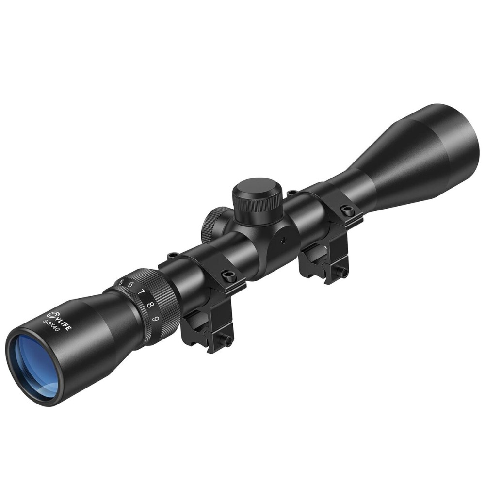 CVLIFE 3-9x40 Optics R4 Reticle Crosshair Scope with 11mm Dovetail Scope Mounts, Black