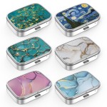 Pill Box 2 Compartment Small Pill Case,Portable for Pocket or Purse Pill Organizer Pill Container Holder to Hold Vitamins, Medication, Fish Oil and Supplements(6PCS)