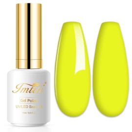 Imtiti Neon Gel Nail Polish, 0.5 Fl Oz Neon Yellow LED U V Gel Polish DIY Nail Art Starter Manicure Salon Kit