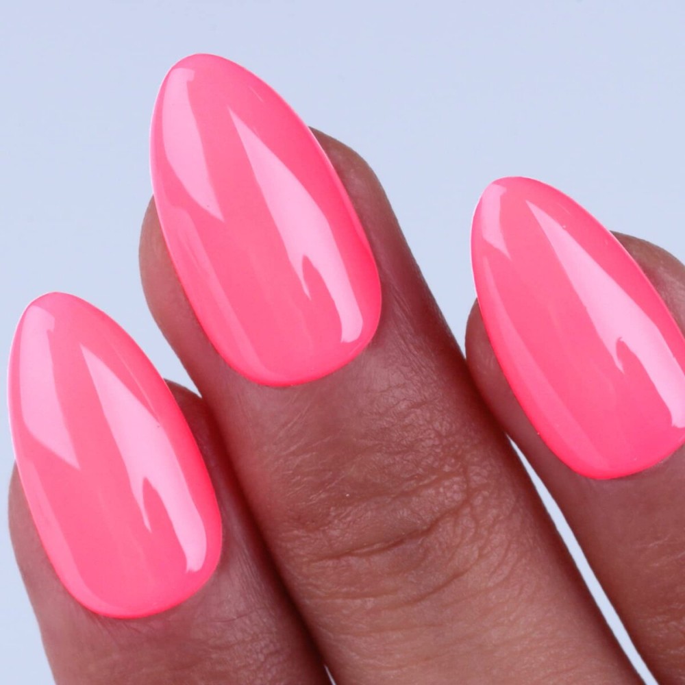 Imtiti Neon Gel Nail Polish - 0.5 Fl Oz Neon Pink, LED/U V Soak Off, DIY Nail Art Starter Kit