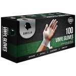 GORILLA SUPPLY Disposable Heavy Duty Vinyl Gloves Latex Free Powder Free, BPA Free Food Safe Grade Disposable Glove, X-Large XL, 300 Count