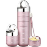 Zannaki Metal Travel Pill Organizer, Portable Waterproof Weekly Pill Box, Large Aluminum Alloy Container, BPA Free 7 Day Daily Medicine Organizer Holder for Vitamin, Fish Oil, Supplement