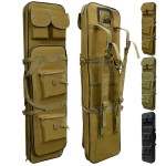 RUBY.Q 37 Rifle Bag, Khaki Tactical Long Rifle Backpack, Portable Shotgun Case for Firearm Storage and Transportation, Suitable for Outdoor Hunting Shooting (37 Khaki)