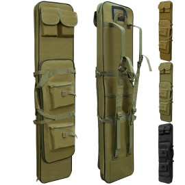 RUBY.Q 46 Rifle Bag, Green Tactical Long Rifle Backpack, Portable Shotgun Case for Firearm Storage and Transportation, Suitable for Outdoor Hunting Shooting (46 Green)