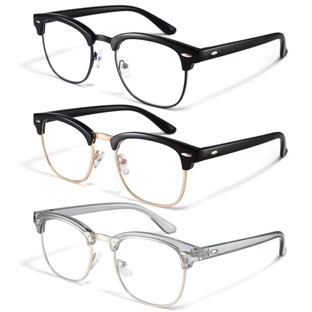 racico Blue Light Glasses for Men & Women - Mixed Material + Metal Frames with UV Protection Coating