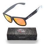 Sleep ZM Blue Light Blocking Glasses for Women + Men - Better Sleep + Anti Eye Strain Protection - Computer Screens & Gaming - Pirate Print Wayfarer - 99% Night-time Amber Lens