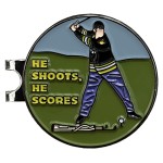 Balanced Co. Funny Golf Hat Clip with Enamel Magnetic Ball Marker (He Shoots)