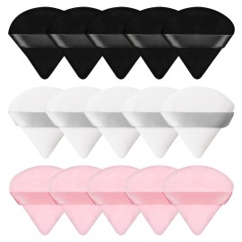 Pimoys 15 Pieces Powder Puff Face Triangle Makeup Puffs for Loose Powder Setting Powder Foundation Sponge Beauty Makeup Tool