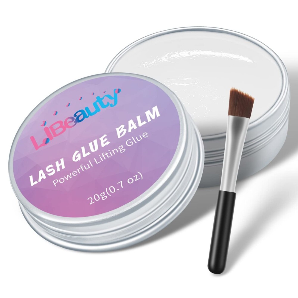 Libeauty Lash Glue Balm Lash Lift Adhesive 0.71Oz/20G Strong Sticky Fruit Flavor Eyelash & Eyebrow Perm Glue Balm for Long Lasting Individual Brow Lamination Gel