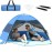 Large 4 Person Beach Tent - UPF 50+ Anti-UV, Easy Setup with Extended Floor & Mesh Windows, Portable for Camping Fishing (Blue)