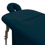 LONDON LINENS Soft Microfiber Massage Table Sheets Set 3 Piece Set - Includes Massage Table Cover, Massage Fitted Sheet, and Massage Face Rest Cover (Navy Blue)