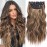 4PCS Clip in Hair Extensions Honey Blonde Mixed Light Brown 20 Inch Long Wavy Synthetic Hair Extensions (4pcs, 20Inch, 22H10)