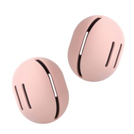 FERYES 2 PCS Makeup Sponge Holder - Shatterproof Eco-Friendly Silicone Beauty Make Up Blender Case for Travel - Pink