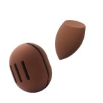 FERYES Makeup Sponge Holder with Makeup Sponge- Eco-Friendly Silicone Beauty Make Up Blender Case and Dry & Wet Use Foundation Sponge for Travel