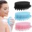 PQRUU 2 in 1 Silicone Body Scrubber Shampoo Brush, Shower Scrubber, Bath Scrubber,Exfoliating Scalp Massager, Loofah Clean Sanitary,Rapid Foaming-3 Pack, Black+blue+pinknew, PQRUU54635