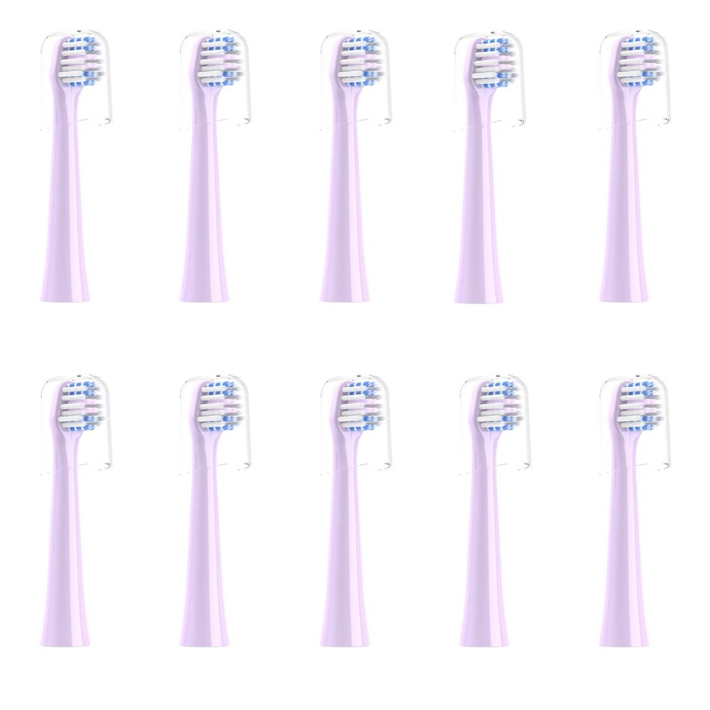 CILGEWH Replacement Toothbrush Heads 10 Pack Compatible with Colgate Hum Connected Smart Battery Electric Toothbrush Head, Purple