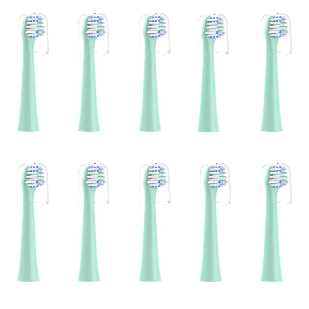 CILGEWH Replacement Toothbrush Heads 10 Pack Compatible with Colgate Hum Connected Smart Battery Electric Toothbrush Head, Green