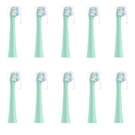 CILGEWH Replacement Toothbrush Heads 10 Pack Compatible with Colgate Hum Connected Smart Battery Electric Toothbrush Head, Green