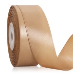 TONIFUL Champaign Gold Satin Ribbon 1 Inch X 25yds Solid Silk Ribbons for Gift Wrapping, Craft, Floral Bouquets, Valentine\'s Day Christmas Gift Wrapping, Party Wedding Decoration