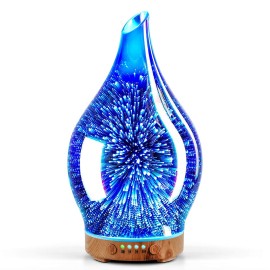 Porseme 150ml Glass Essential Oil Diffuser Aromatherapy Ultrasonic Cool Mist Humidifier 6 Running Hours Waterless Auto-Off Air Diffusers for Sleeping,Yoga,Office Working Spa and Rest (Deep Desert)