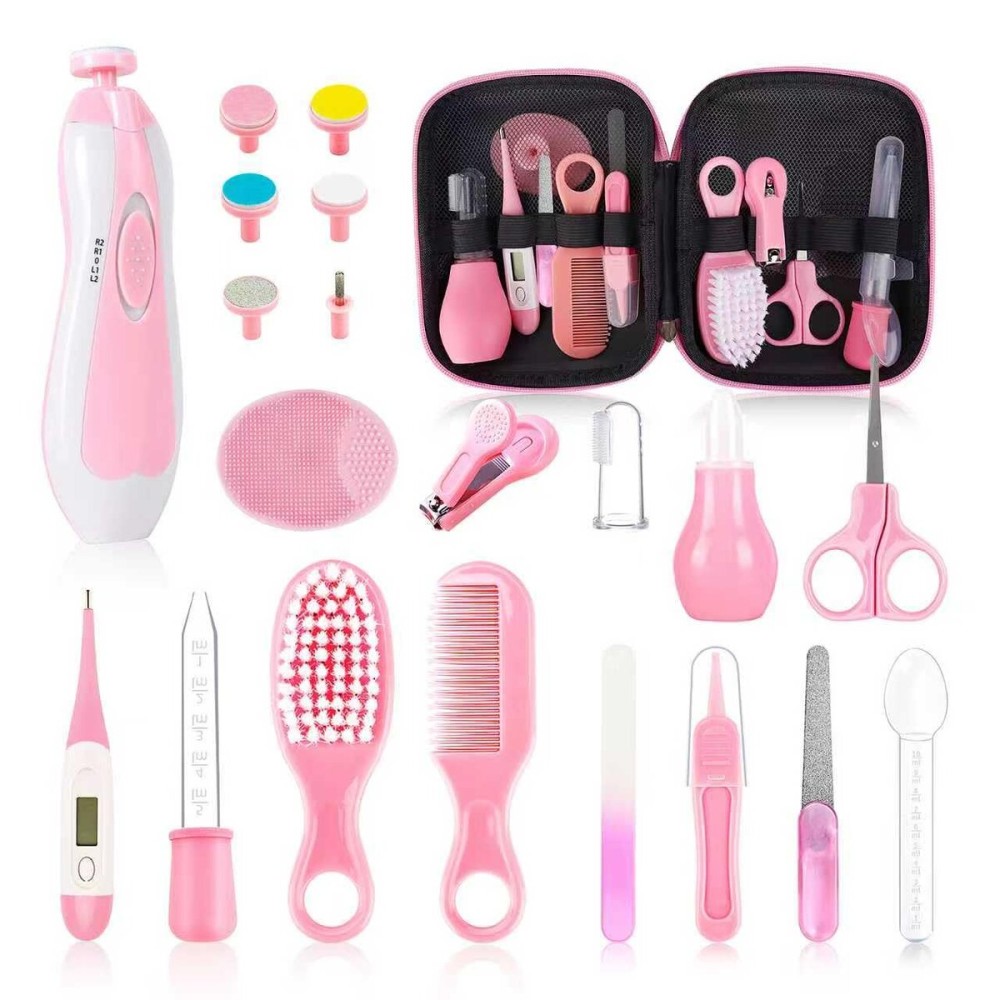 Baby Healthcare and Grooming Kit,21 in 1 Baby Electric Nail Trimmer Set, Baby Grooming Kit,Newborn Nursery Health Care Set,Infant Comb,for Newborn Infant Toddler Kids (Pink)