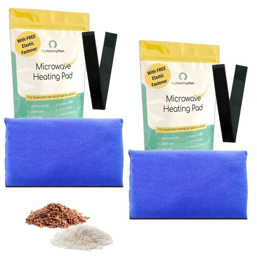 My Heating Pad for a Better Comfort - Moist Microwavable Heating Pads for Joint Pain and Sore Muscles - Microwave Hot Pack Heat Pad for Cramps - Chilled or Heated Pad Therapy Pillow - 2 Packs Blue