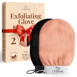 L\'Exfose Kessa Hammam Deep Exfoliating Glove 2pc - Korean Exfoliating Mitt for Shower Ideal for Dead Skin Remover, Keratosis Pilaris & Self-Tanning to Improve Skin Tone Made with 100% Natural Viscose