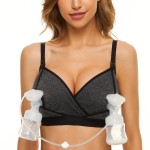 Pumping Bra Hands Free Pumping Bra, Adjustable Wireless Comfortable Breastfeeding Pumpingand Nursing Bra Fits Breast Pumps, Small-XX-Large (Grey, Small)