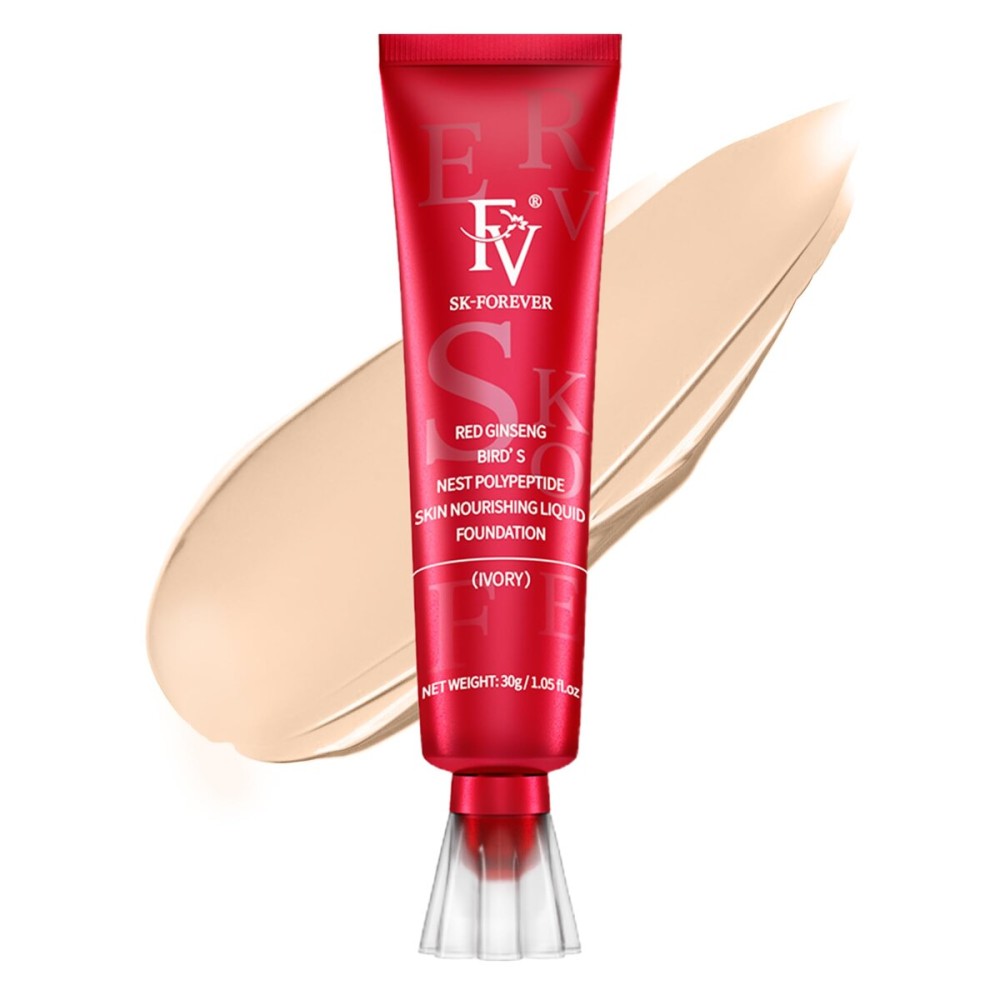 FV Matte Waterproof Foundation-Longwear Transfer-Proof, with Medium to Full Coverage, Oil-control & Lightweight, Liquid Foundation Makeup for Normal/Oily skin, 30g, Ivory